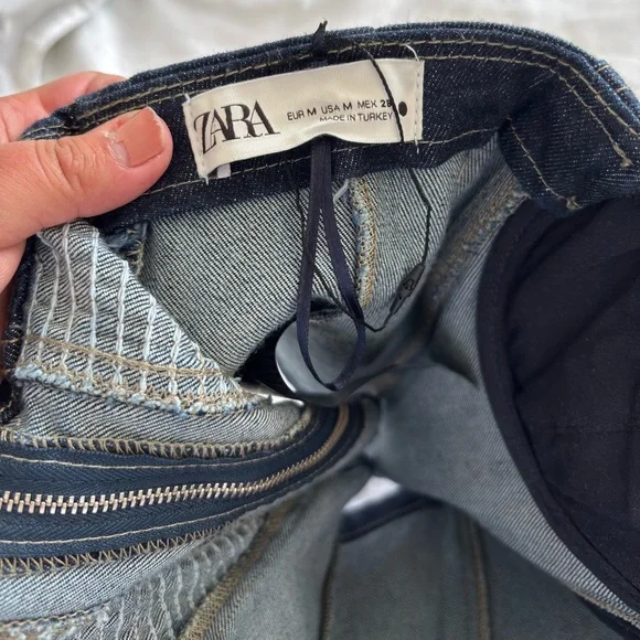 NWOT ZARA ZW BUSTIER WITH CONTRAST TOPSTITCHING - Picture 9 of 11